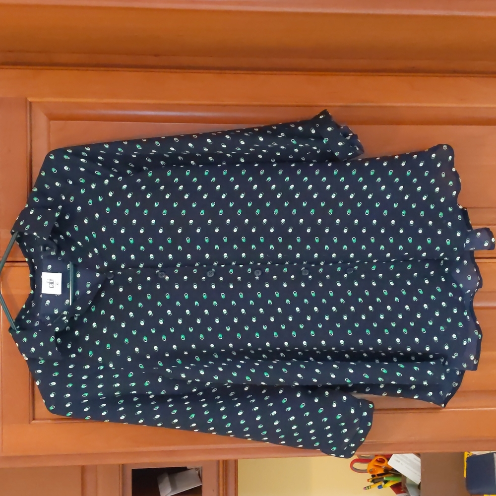 CAbi Button down Blouse XS 3/4 sleeves